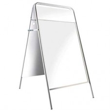 Tubular A-Board With Rectangular Header - White A2